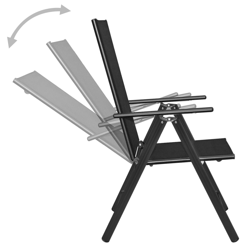 5-Tlg. Garten-Essgruppe Aluminium Schwarz