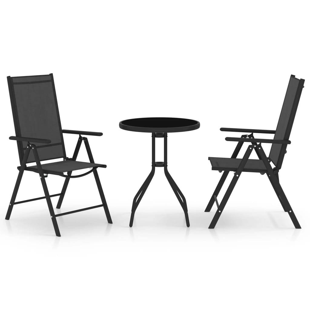3-Tlg. Bistro-Set Aluminium Und Textilene