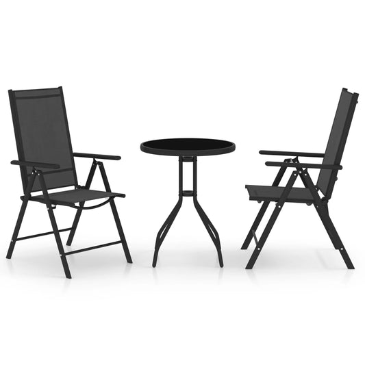 3-Tlg. Bistro-Set Aluminium Und Textilene