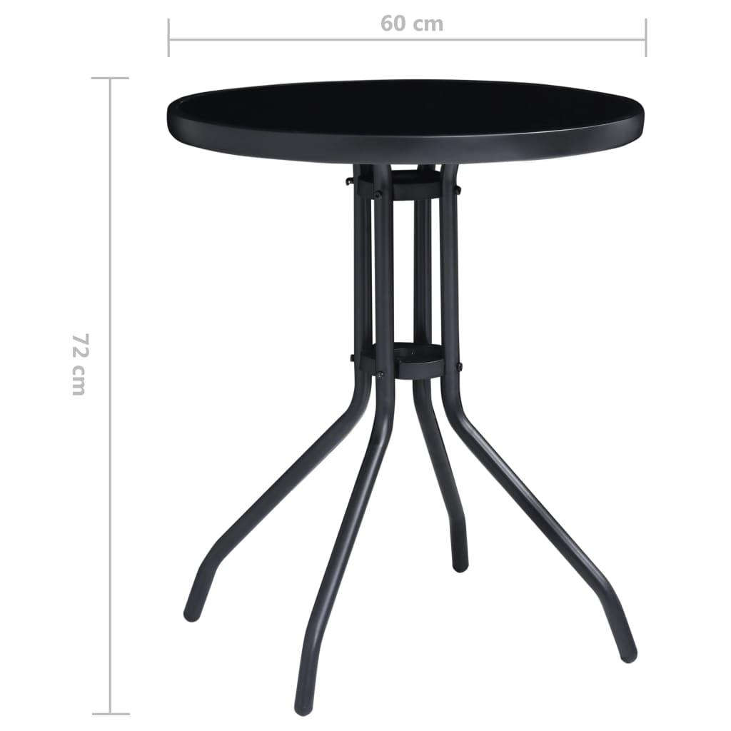 3-Tlg. Bistro-Set Schwarz Und Anthrazit