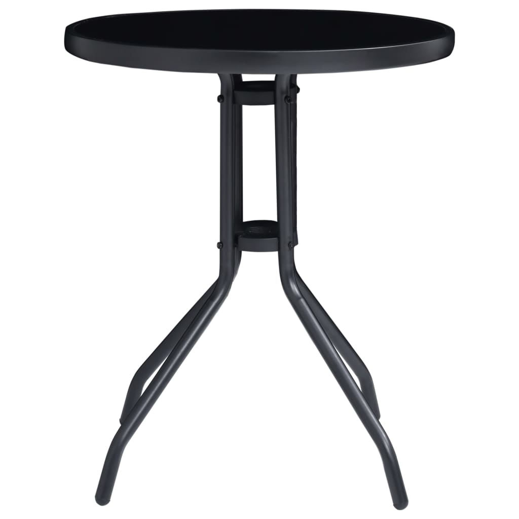 3-Tlg. Bistro-Set Schwarz Und Anthrazit
