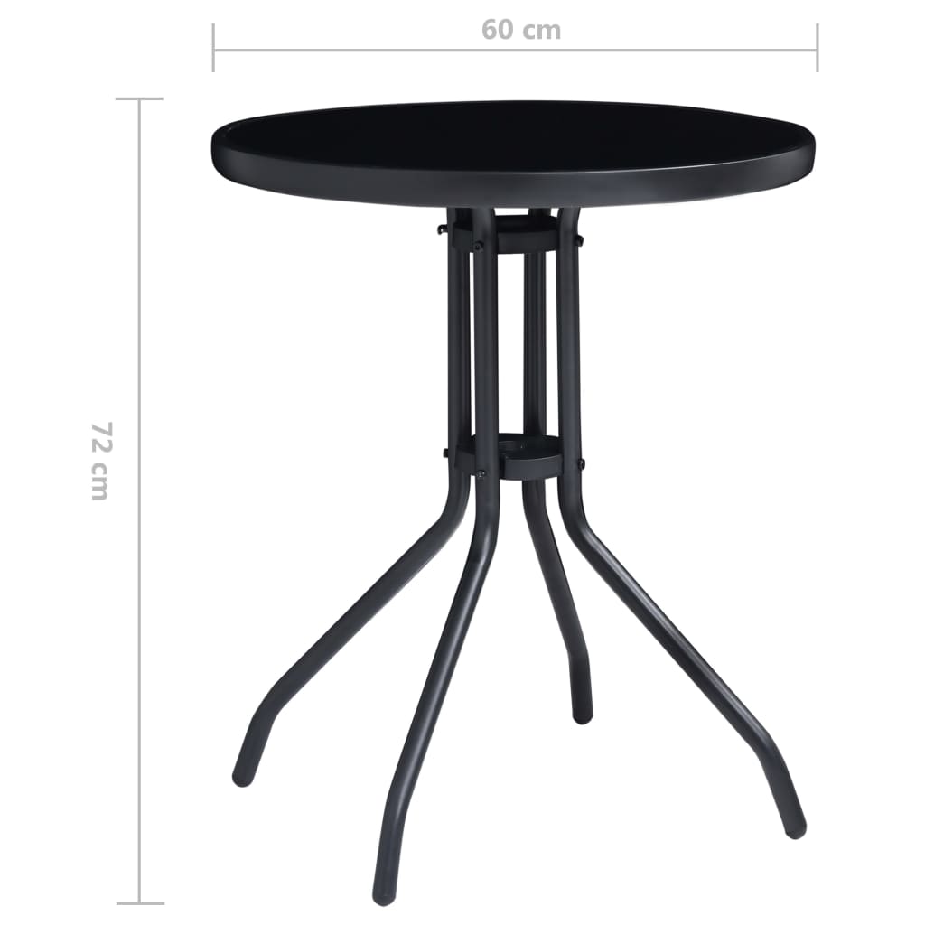 3-Tlg. Bistro-Set Schwarz Und Anthrazit