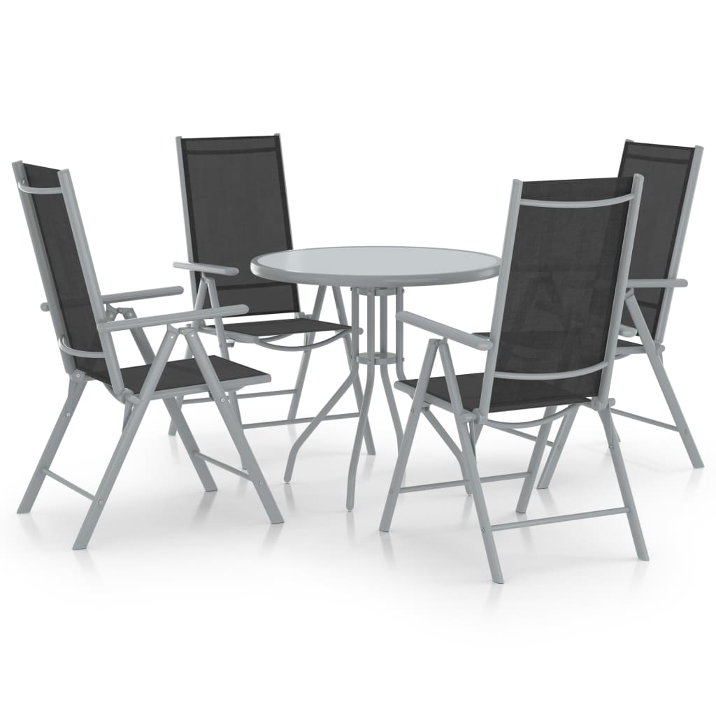 5-Tlg. Garten-Essgruppe Aluminium Und Textilene