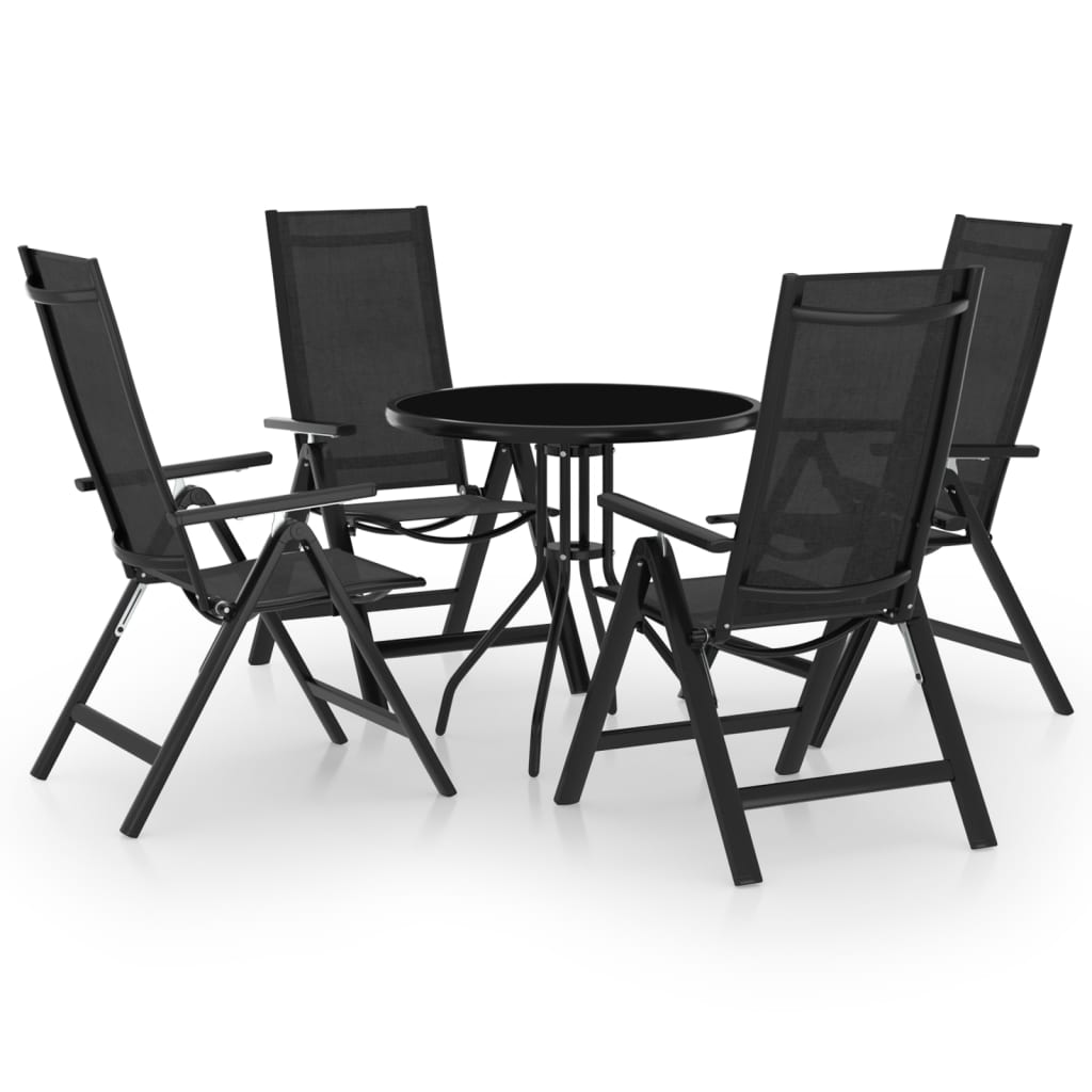 3-Tlg. Bistro-Set Schwarz Und Anthrazit