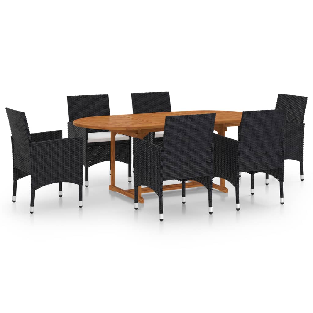 7-Tlg. Garten-Essgruppe Poly Rattan