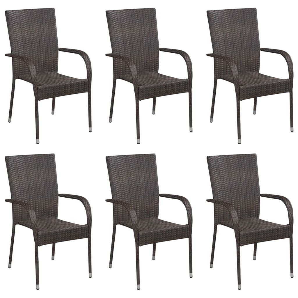 7-Tlg. Garten-Essgruppe Poly Rattan