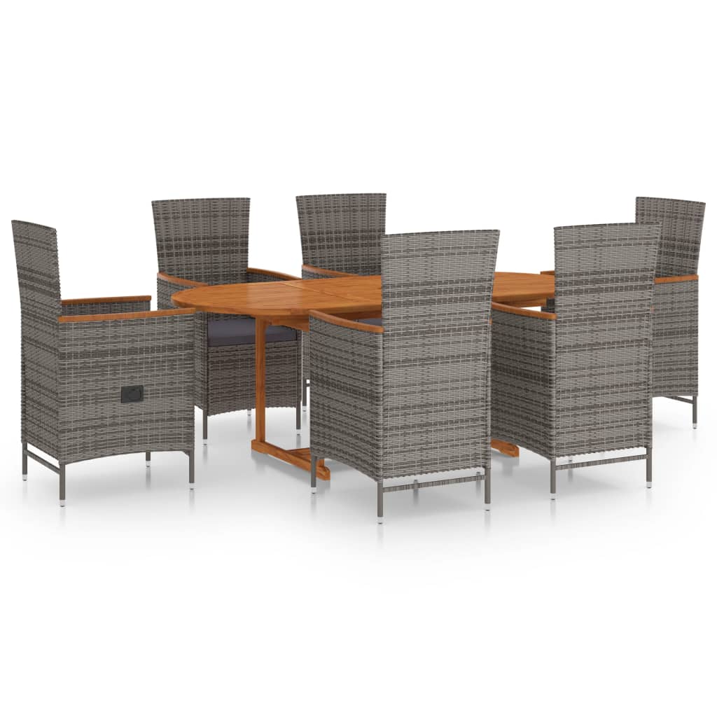 7-Tlg. Garten-Essgruppe Poly Rattan