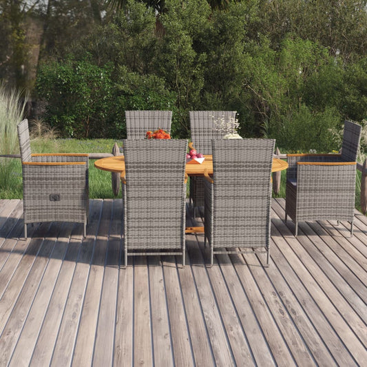 7-Tlg. Garten-Essgruppe Poly Rattan