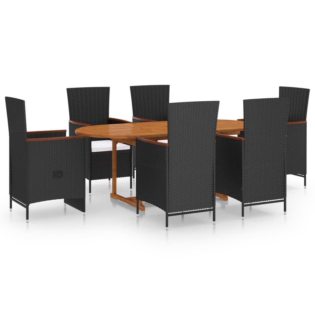 7-Tlg. Garten-Essgruppe Poly Rattan