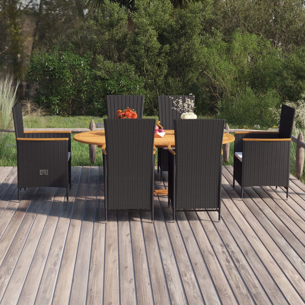 7-Tlg. Garten-Essgruppe Poly Rattan