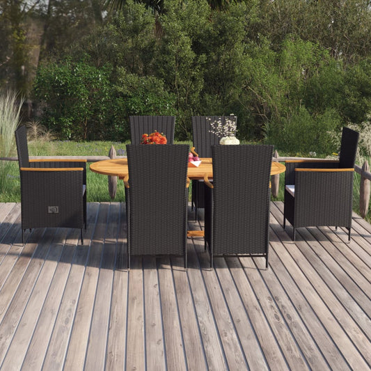7-Tlg. Garten-Essgruppe Poly Rattan