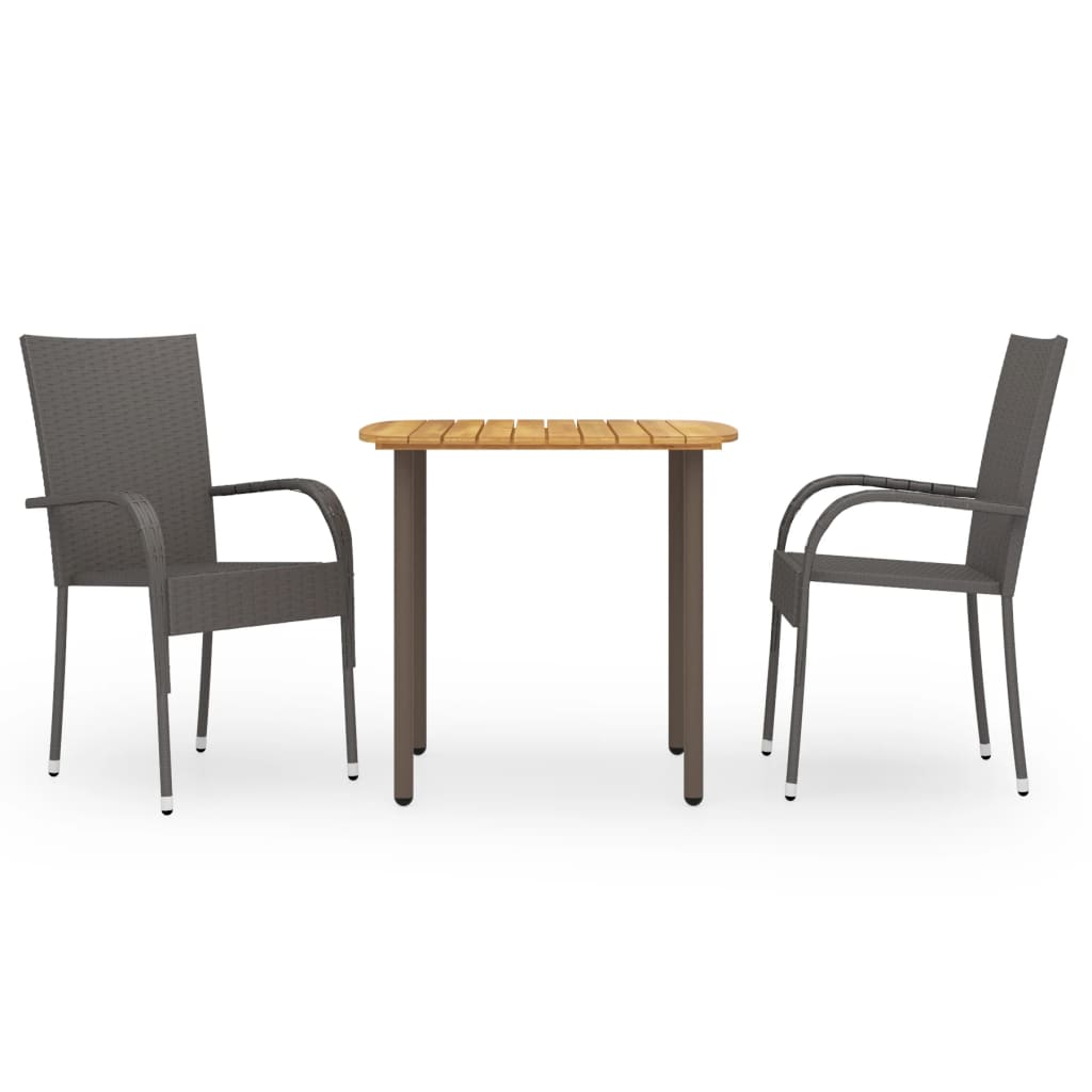 3-Tlg. Garten-Essgruppe Poly Rattan