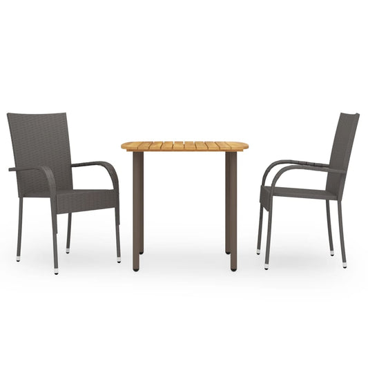 3-Tlg. Garten-Essgruppe Poly Rattan