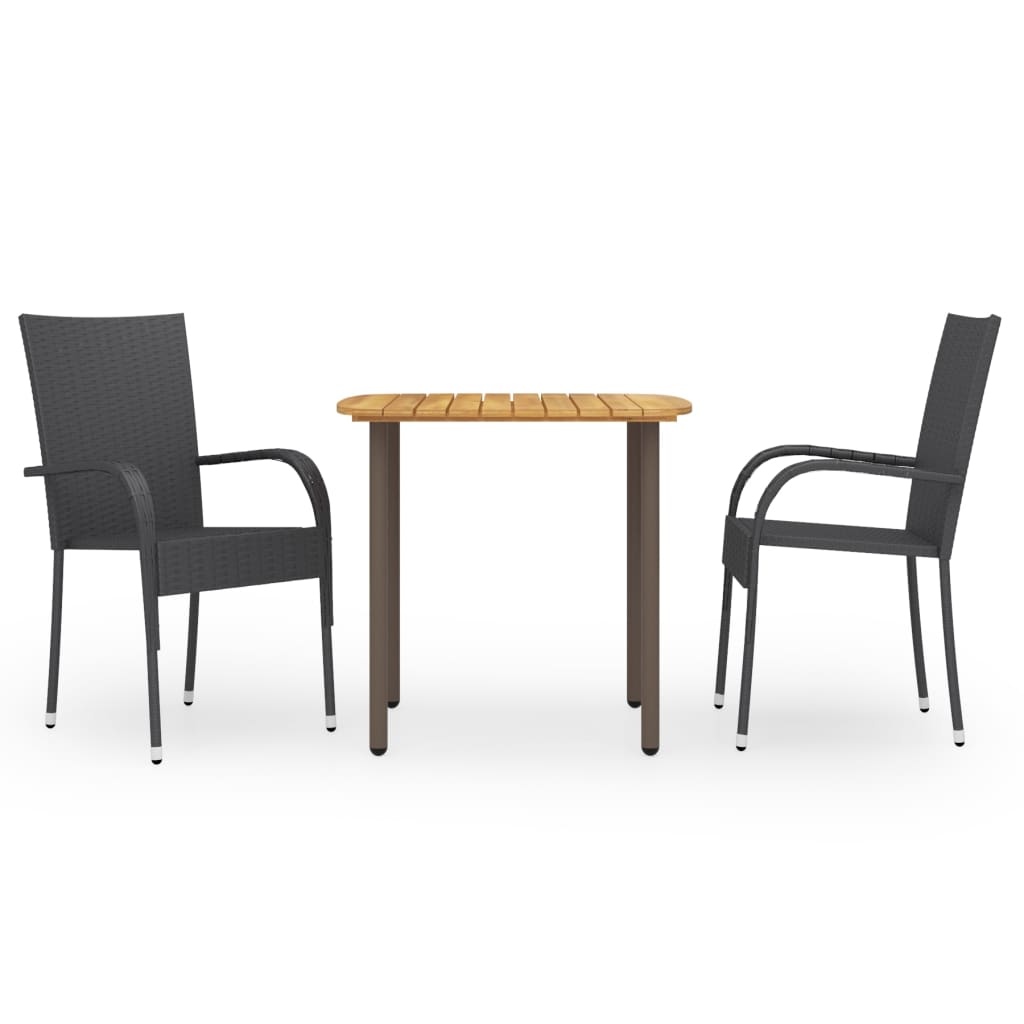 3-Tlg. Garten-Essgruppe Poly Rattan