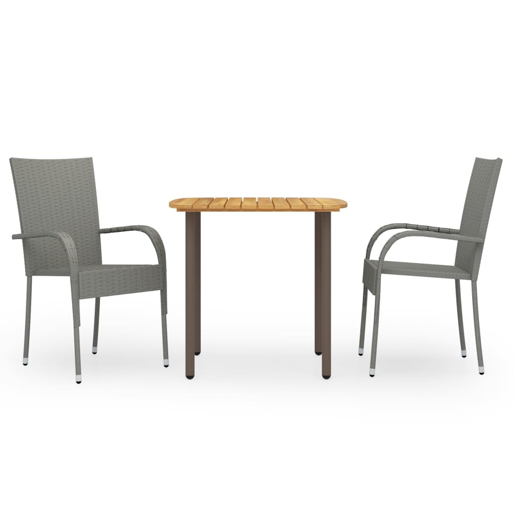 3-Tlg. Garten-Essgruppe Poly Rattan