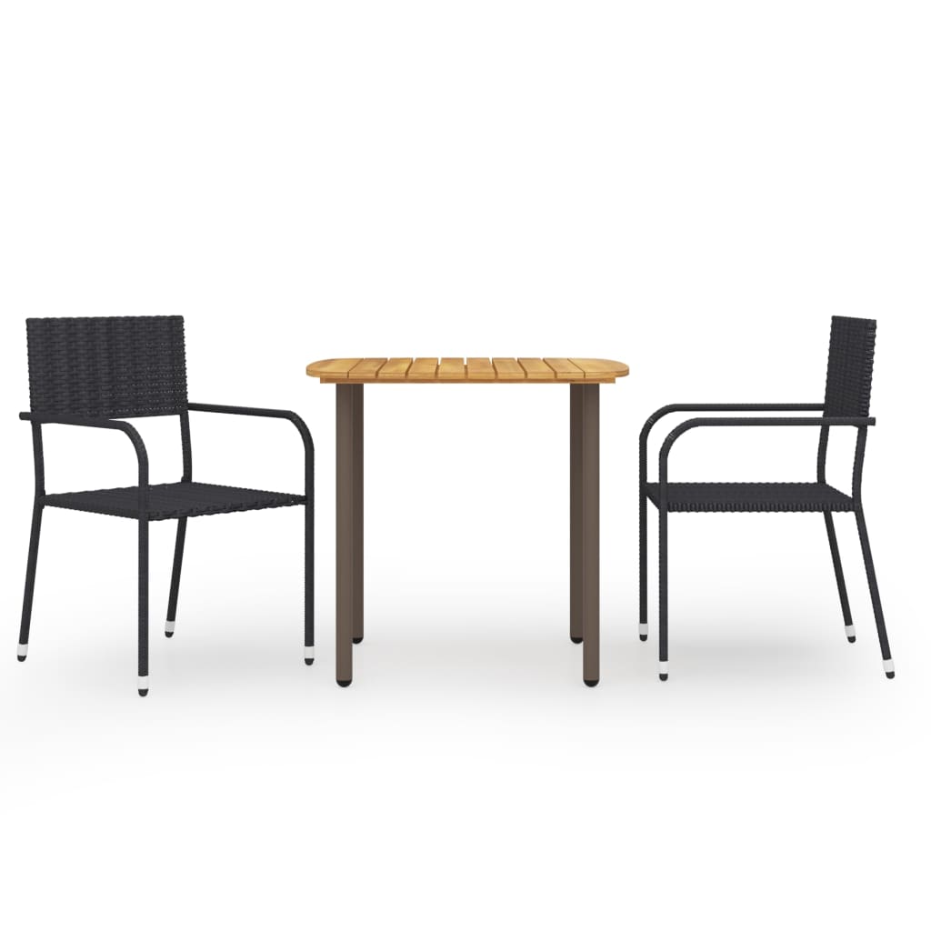 3-Tlg. Garten-Essgruppe Poly Rattan
