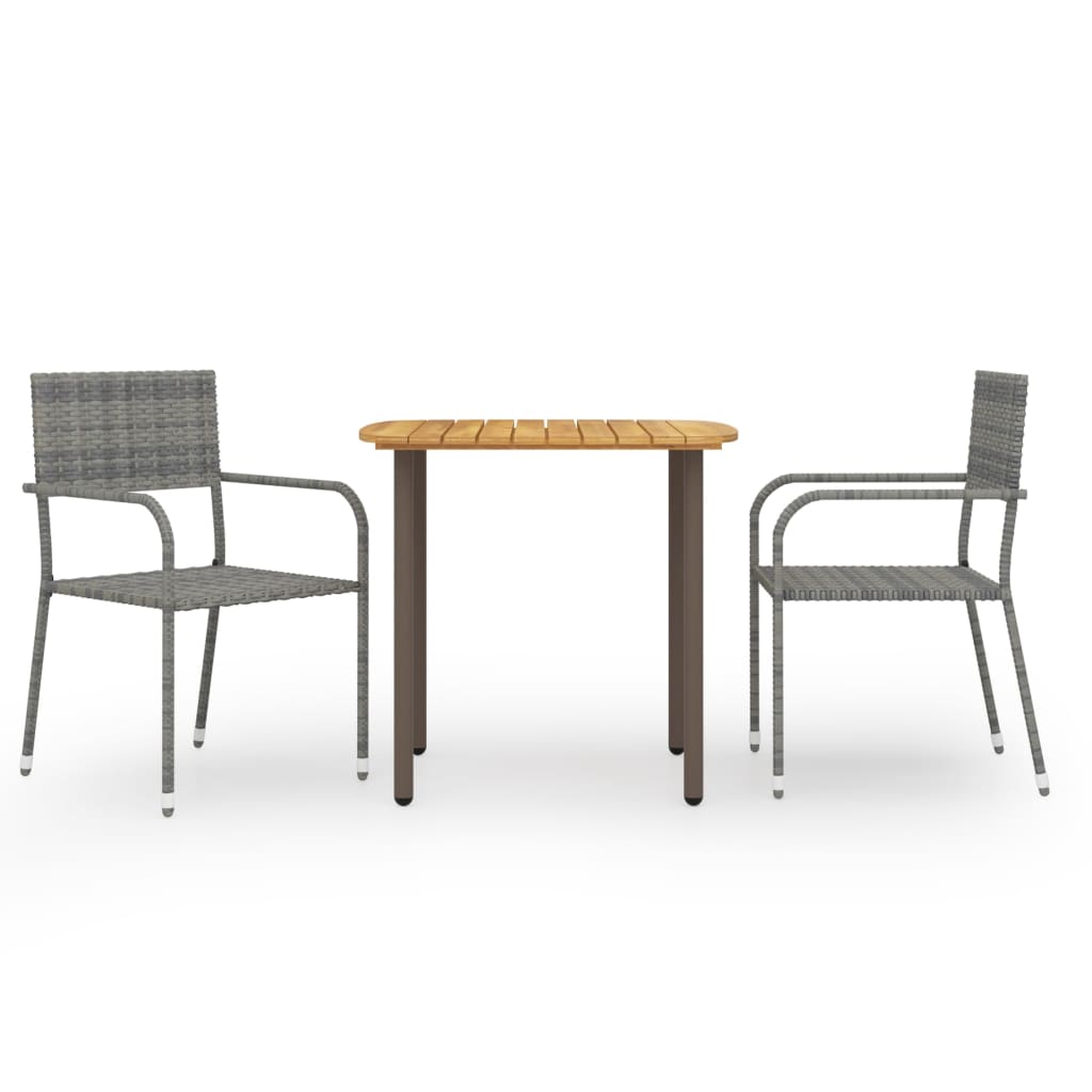 3-Tlg. Garten-Essgruppe Poly Rattan