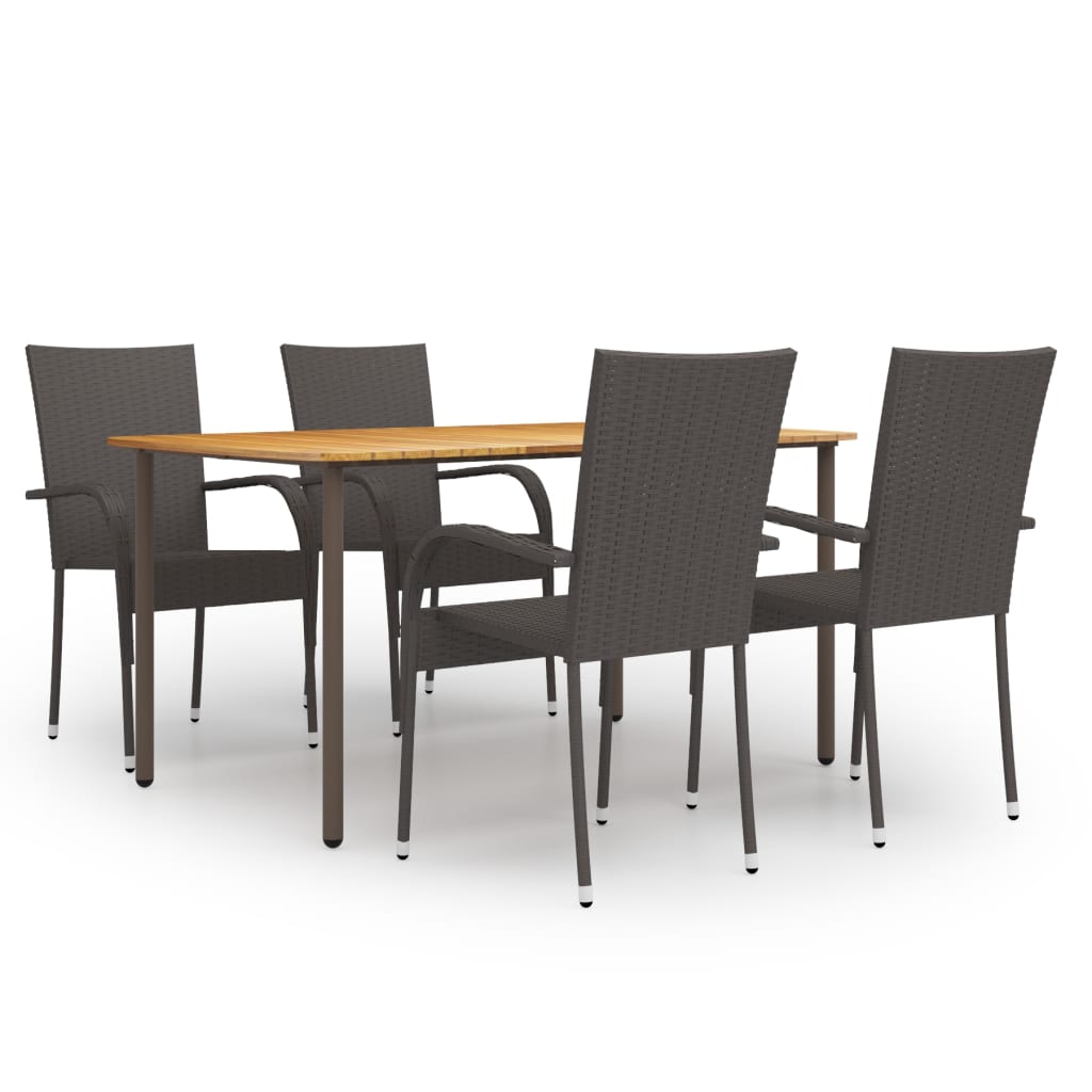 5-Tlg. Garten-Essgruppe Poly Rattan