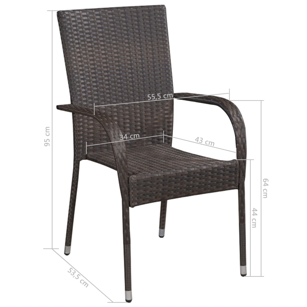 5-Tlg. Garten-Essgruppe Poly Rattan