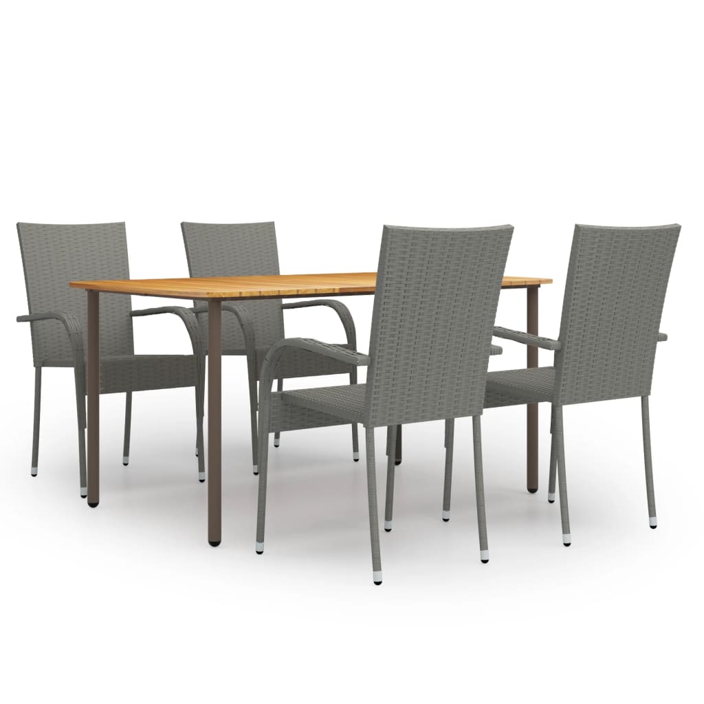 5-Tlg. Garten-Essgruppe Poly Rattan
