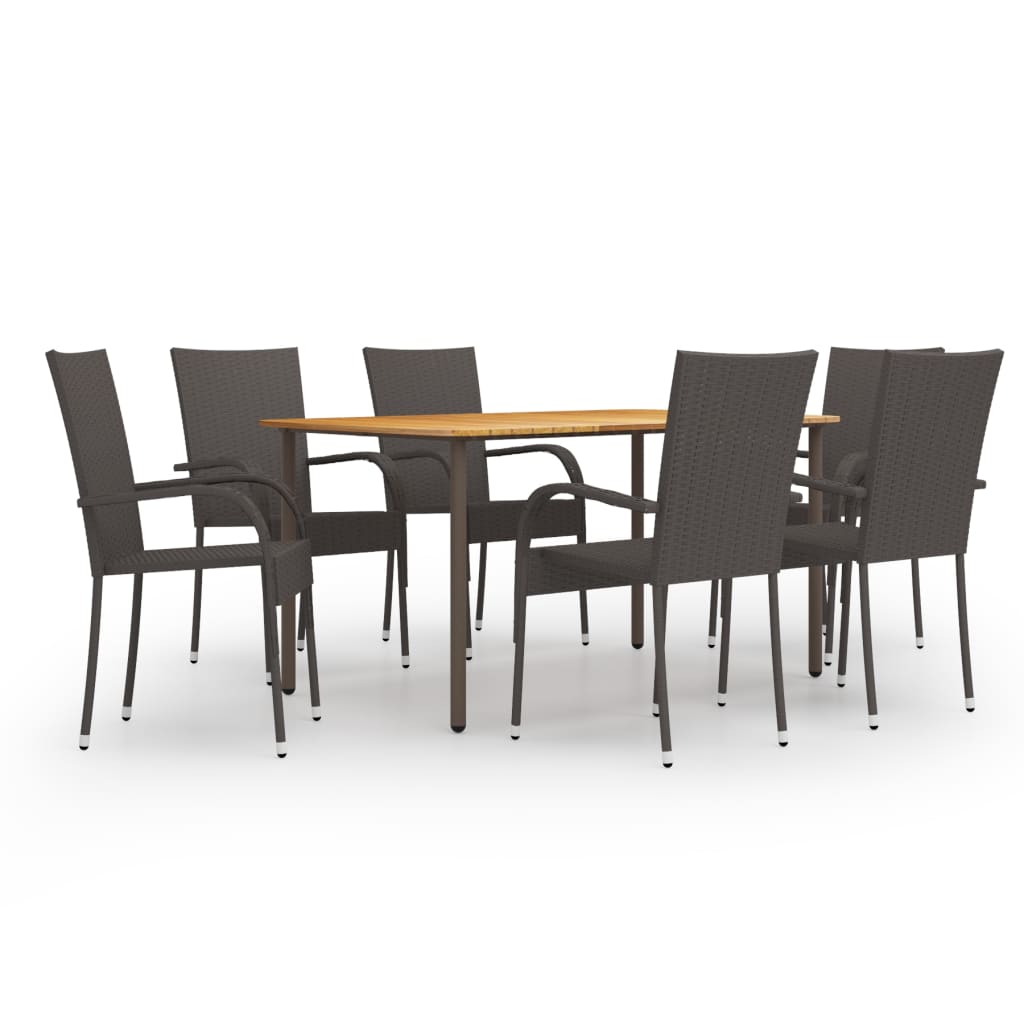 5-Tlg. Garten-Essgruppe Poly Rattan