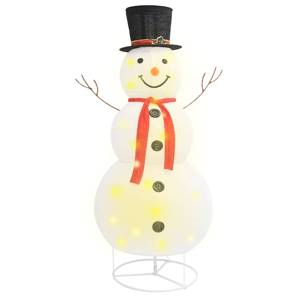 Led-Schneemann Weihnachtsfigur Luxus-Stoff