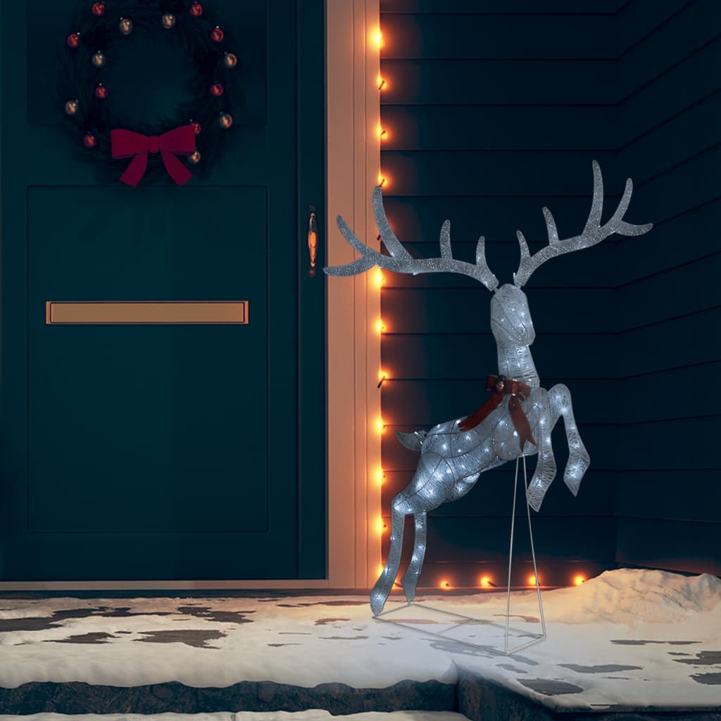 Led-Rentier Fliegend Weihnachtsdeko 120 Leds Kalt