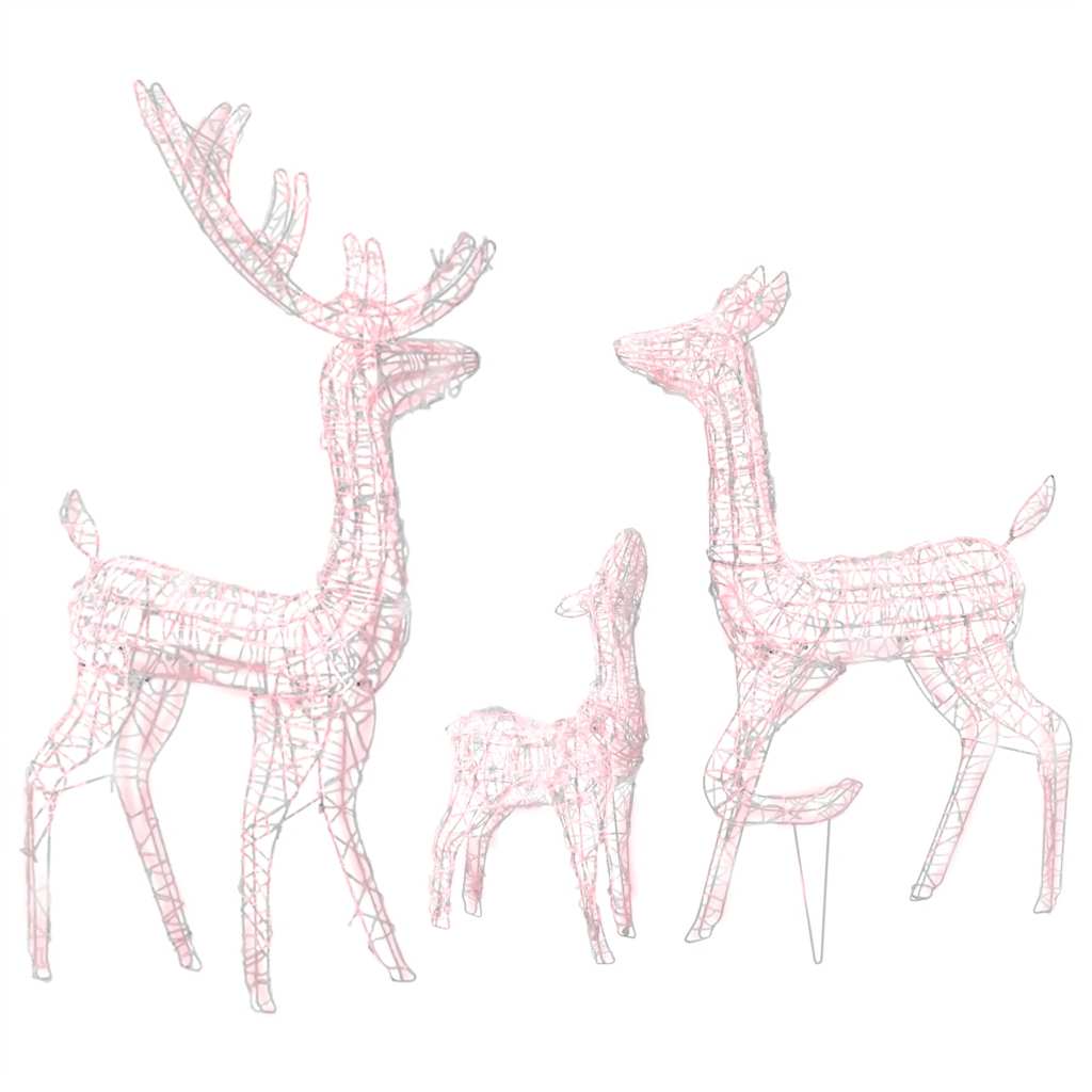 Led-Rentier-Familie Weihnachtsdeko Acryl 300 Led
