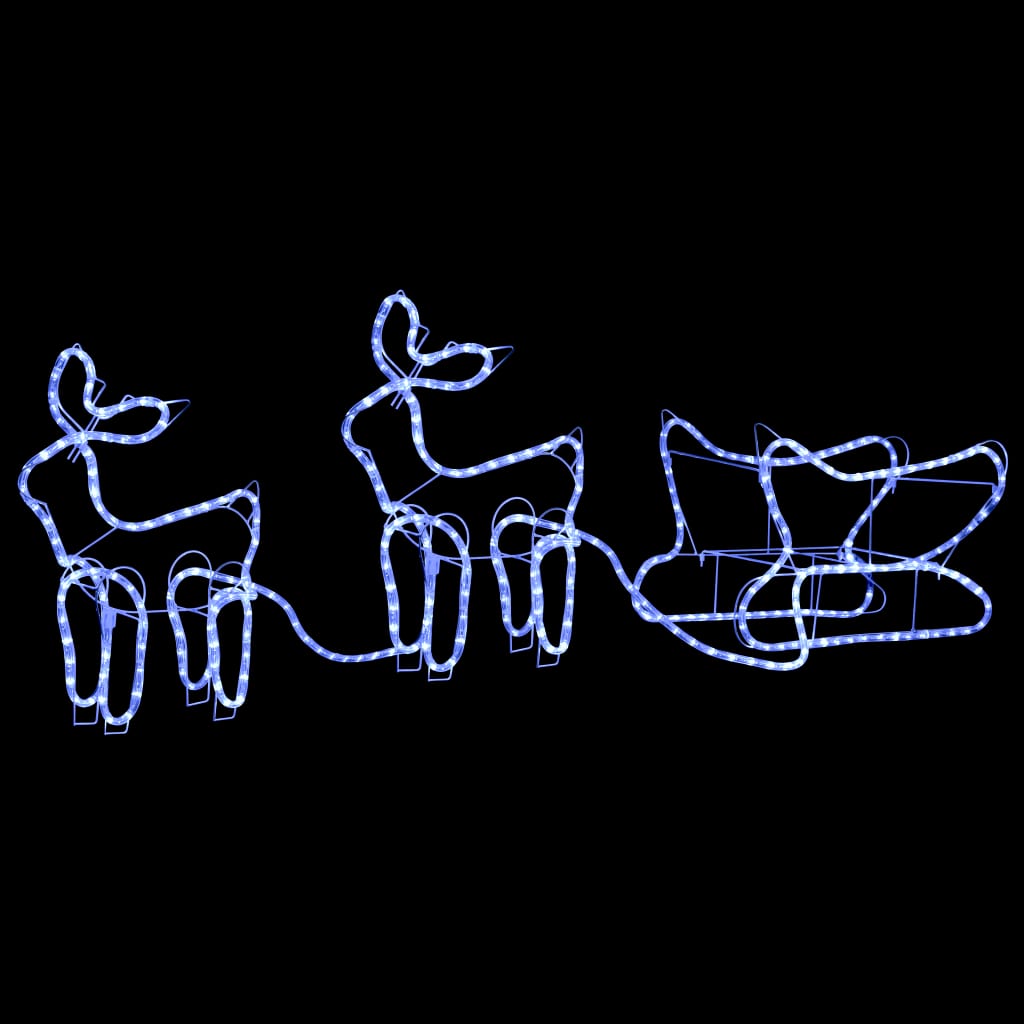 Weihnachtsdekoration Rentiere Und Schlitten Outdoor 576 Leds Kaltweiß