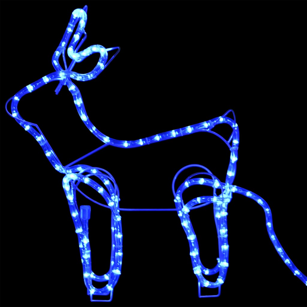 Weihnachtsdekoration Rentiere Und Schlitten Outdoor 576 Leds Blau
