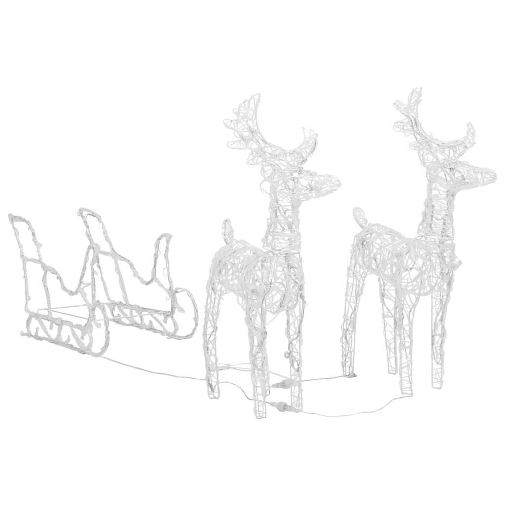Rentiere & Schlitten Weihnachtsdekoration 160 Leds 130 Cm Acryl Warmweiß