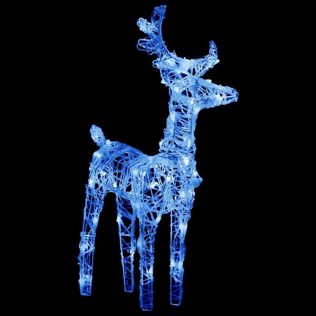 Rentiere & Schlitten Weihnachtsdekoration 160 Leds 130 Cm Acryl Blau