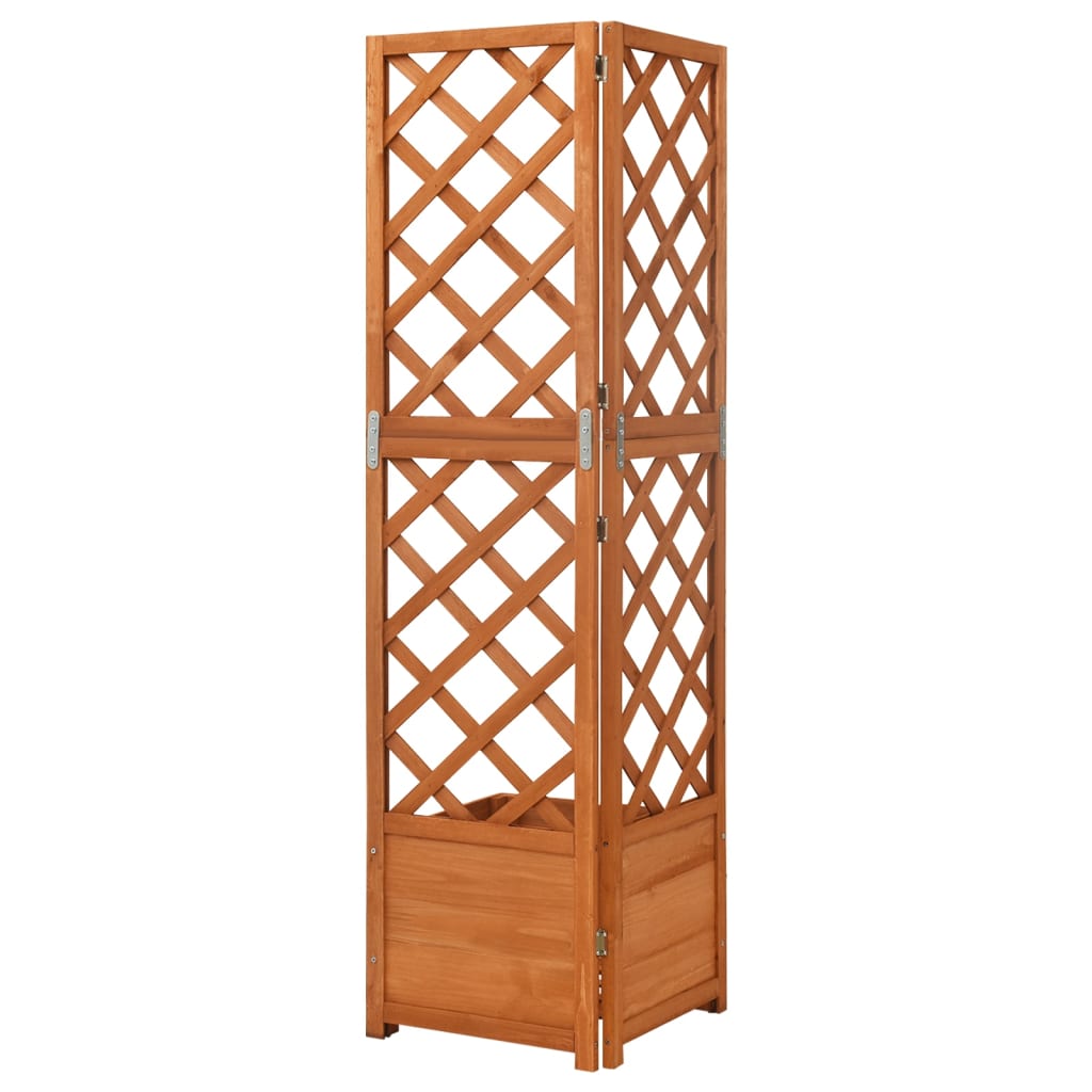 Eck-Spalier Mit Pflanzkasten 40X40X150Cm Massivholz Tanne