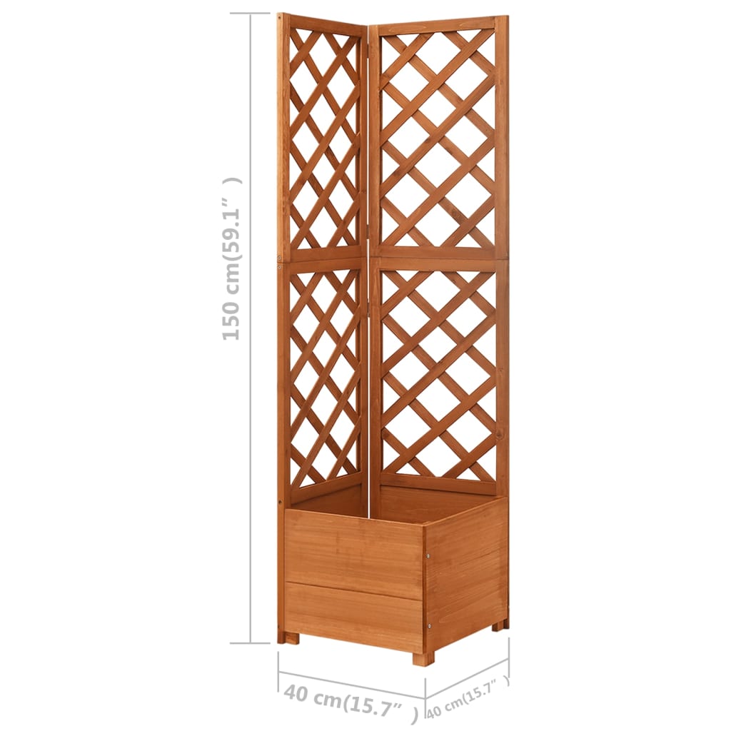 Eck-Spalier Mit Pflanzkasten 40X40X150Cm Massivholz Tanne