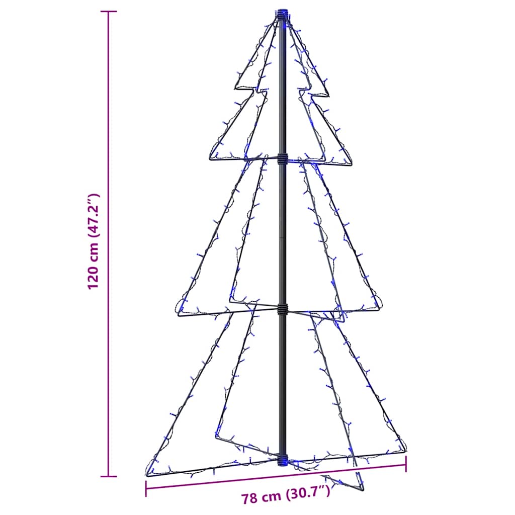 Weihnachtsbaum In Kegelform 160 Leds Indoor & Outdoor 78X120 Cm Blau