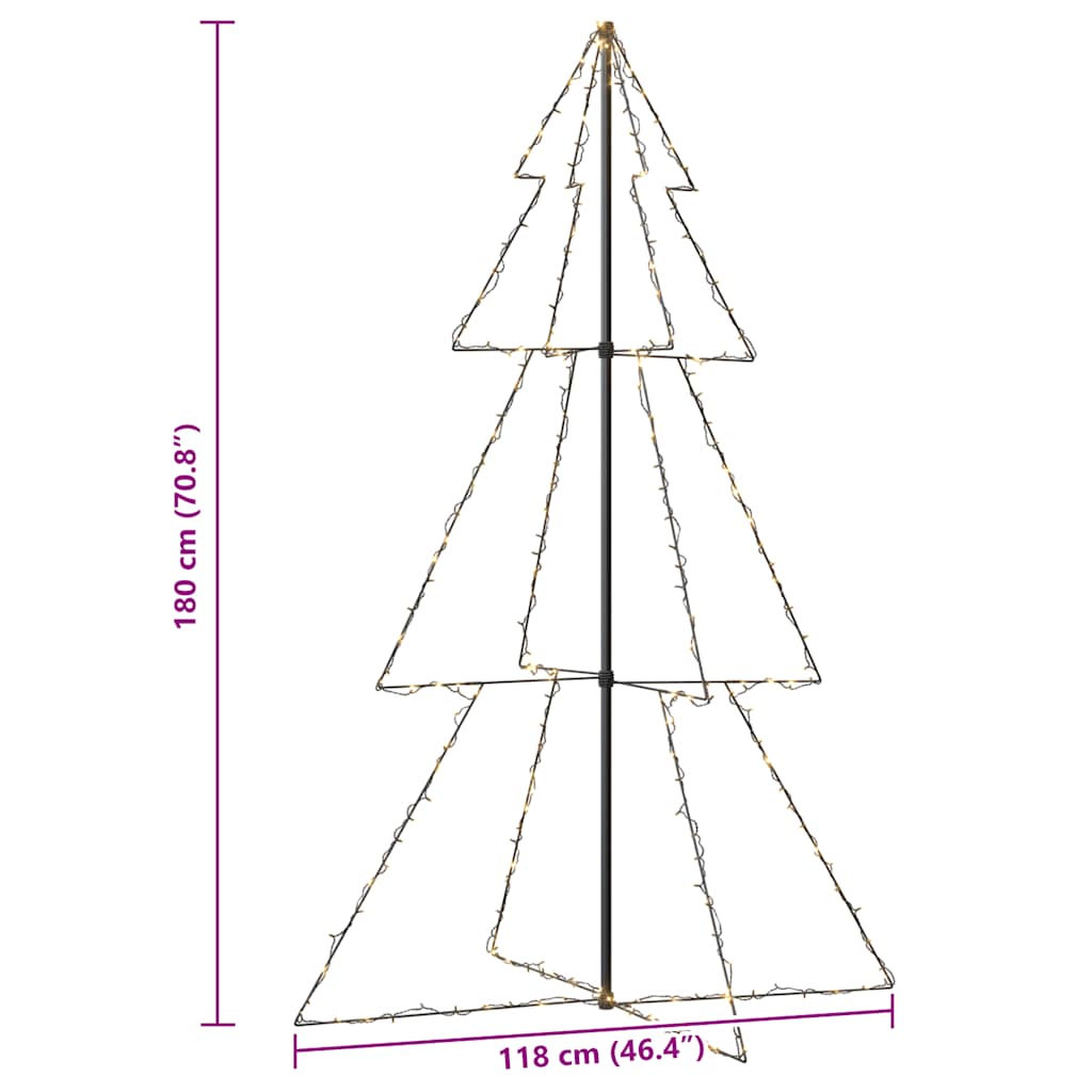 Weihnachtsbaum In Kegelform 240 Leds Indoor Outdoor 118X180 Cm Warmweiß