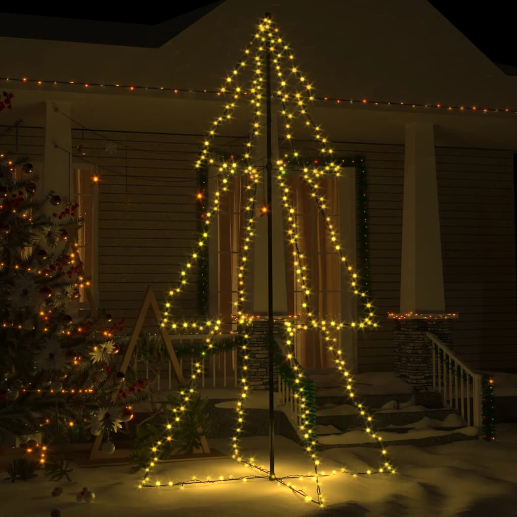 Weihnachtsbaum In Kegelform 240 Leds Indoor Outdoor 118X180 Cm Warmweiß