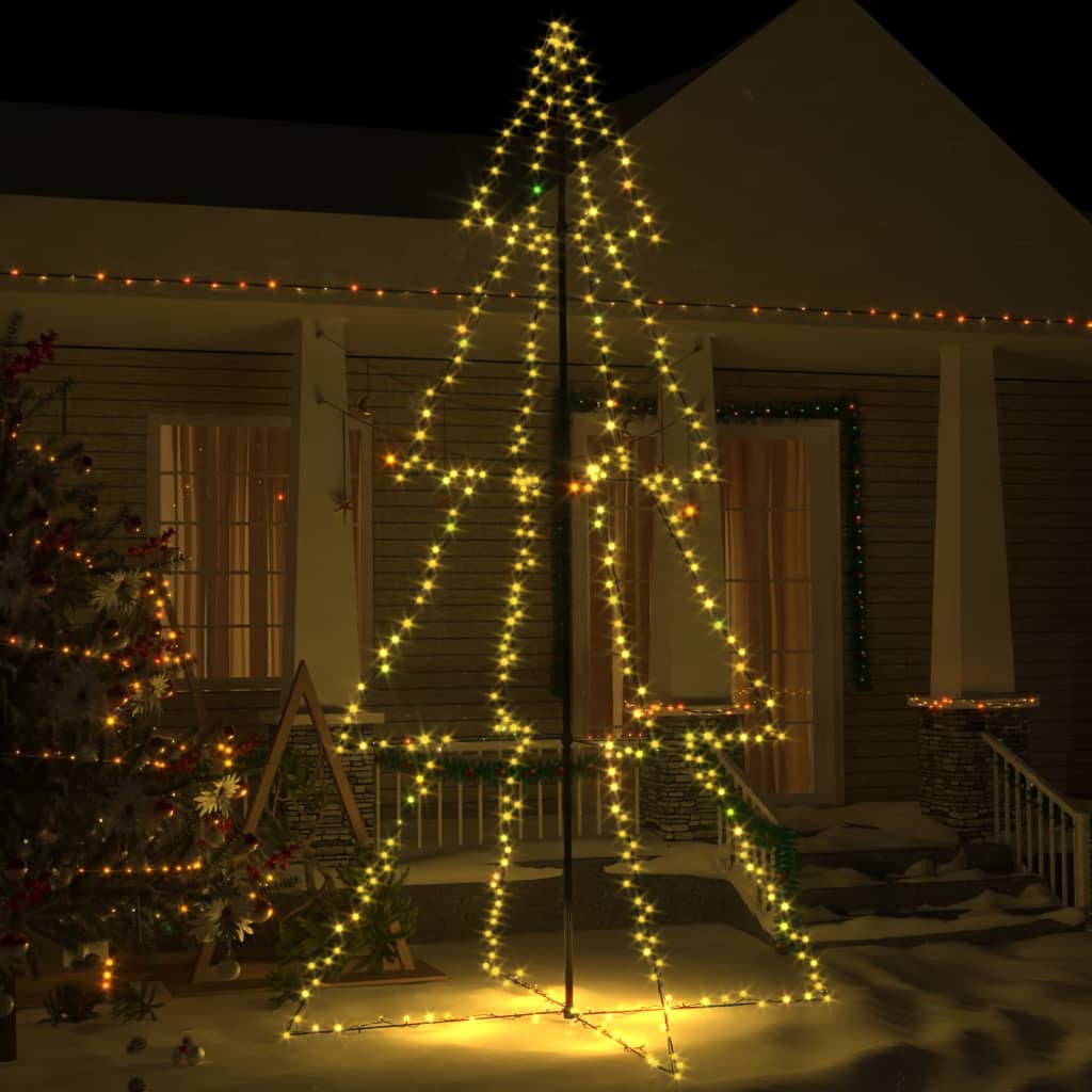 Weihnachtsbaum In Kegelform 240 Leds Indoor Outdoor 118X180 Cm Warmweiß