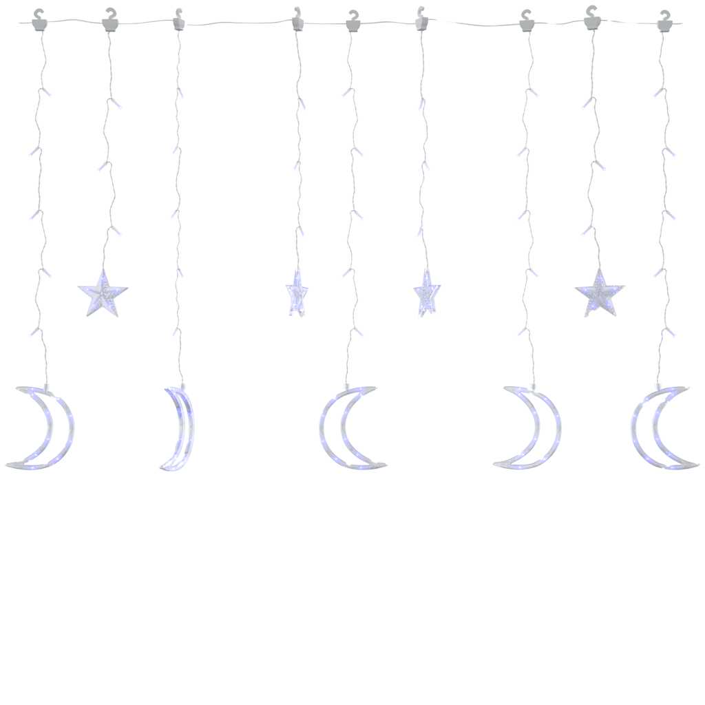 Lichterketten Stern Und Mond Fernbedienung Blau