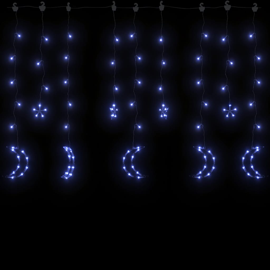 Lichterketten Stern Und Mond Fernbedienung Blau