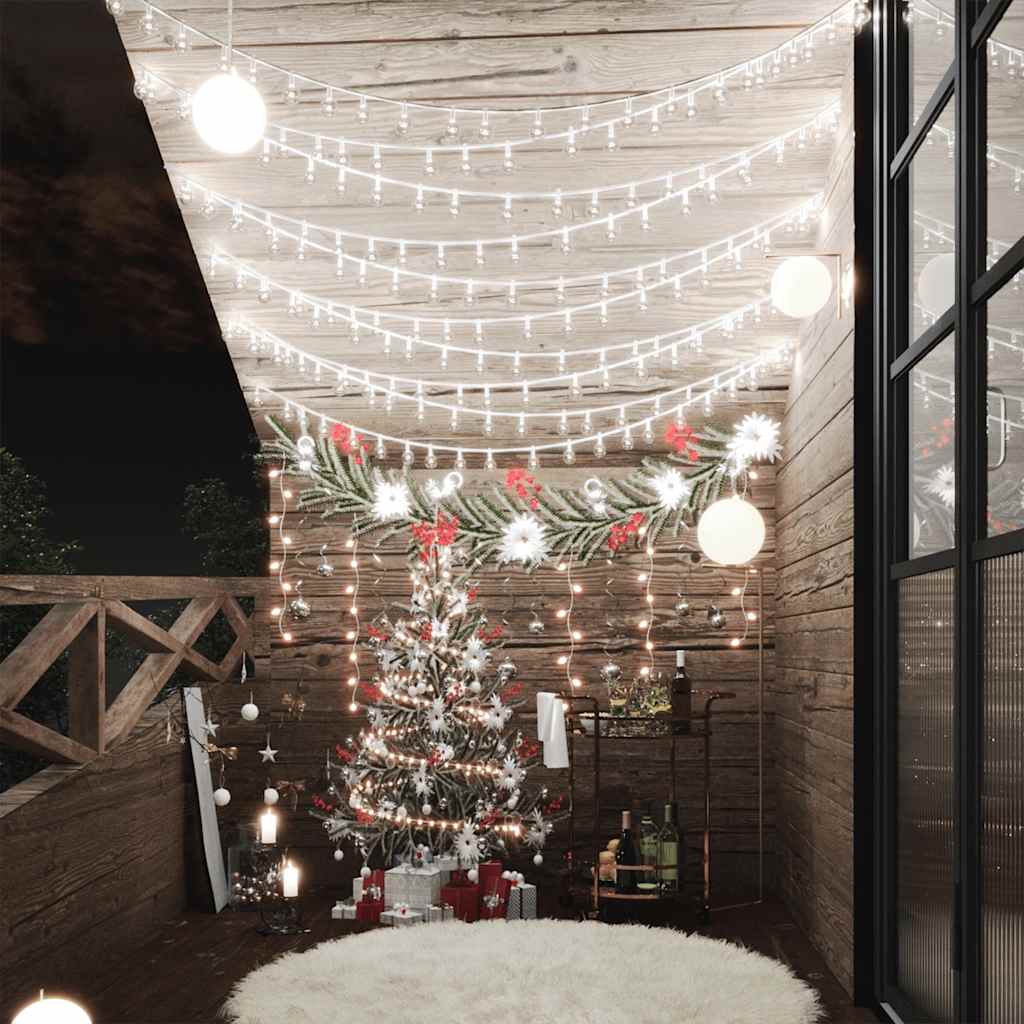 Lichterkette Kugeln 200 Led 8 Funktionen Kaltweiß
