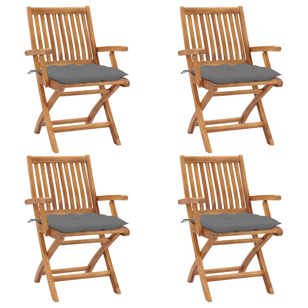 Gartenstühle 2 Stk. Mit En Kissen Massivholz Teak