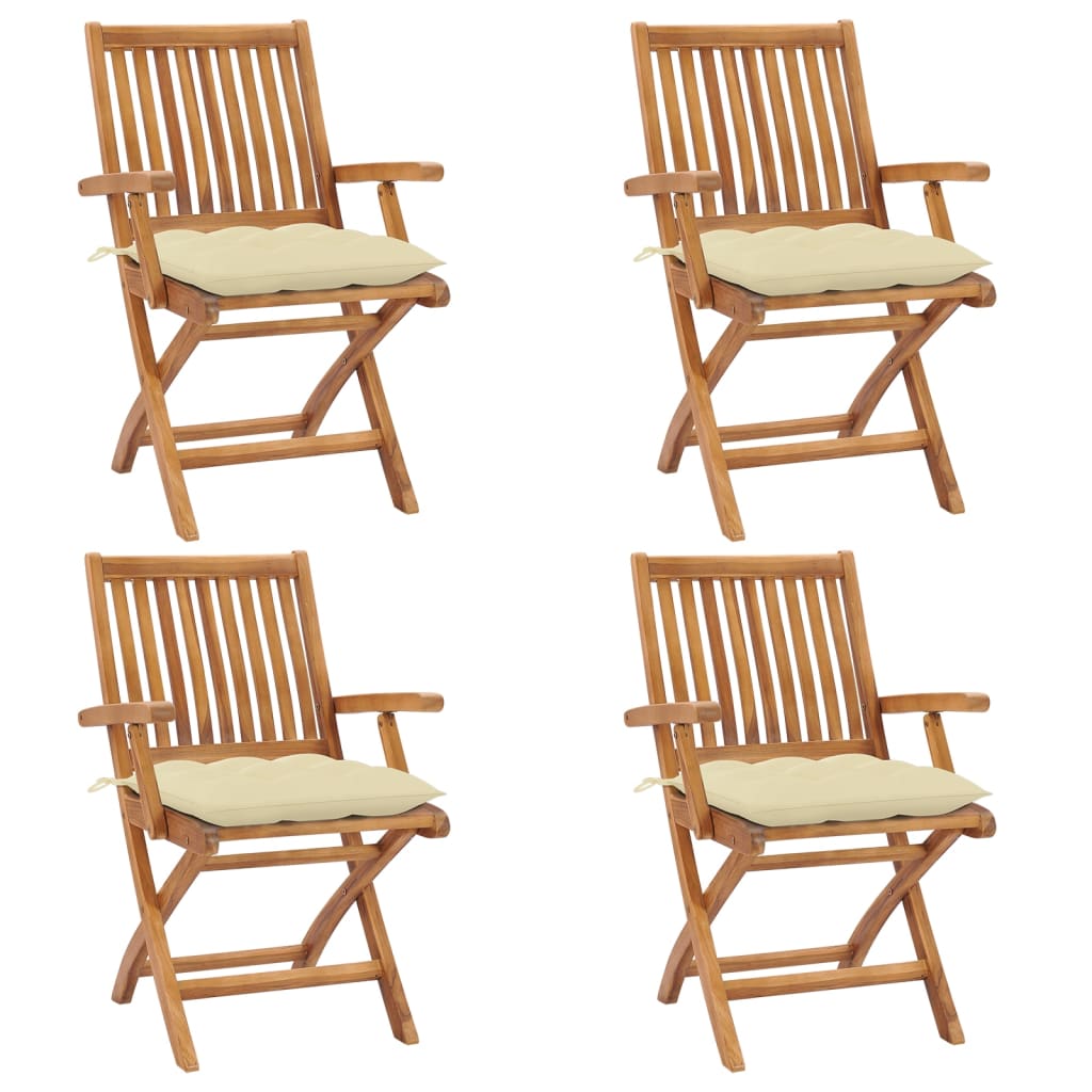 Gartenstühle 2 Stk. Mit En Kissen Massivholz Teak