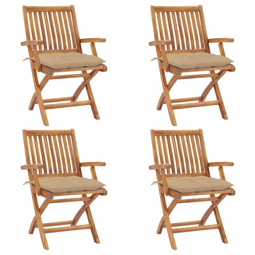 Gartenstühle 2 Stk. Mit En Kissen Massivholz Teak