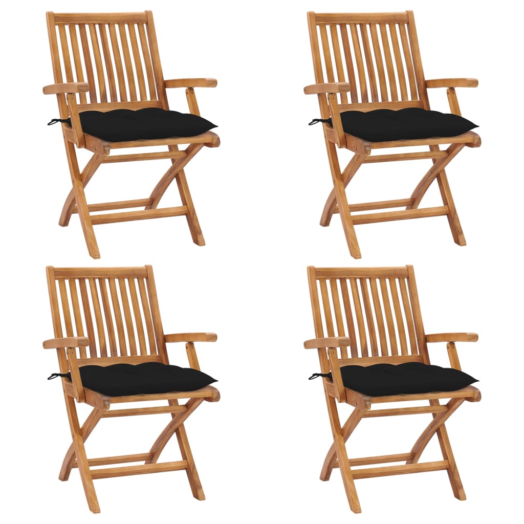 Gartenstühle 2 Stk. Mit En Kissen Massivholz Teak