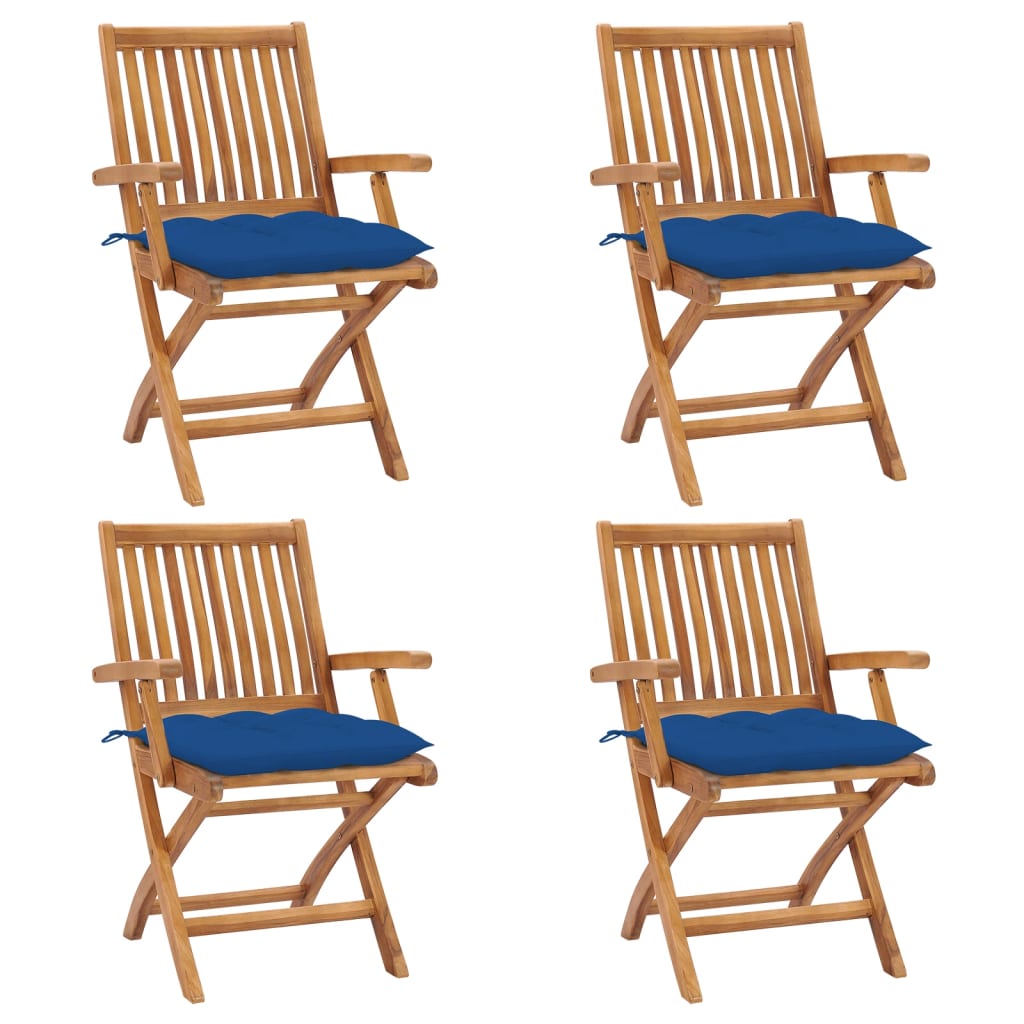 Gartenstühle 2 Stk. Mit En Kissen Massivholz Teak