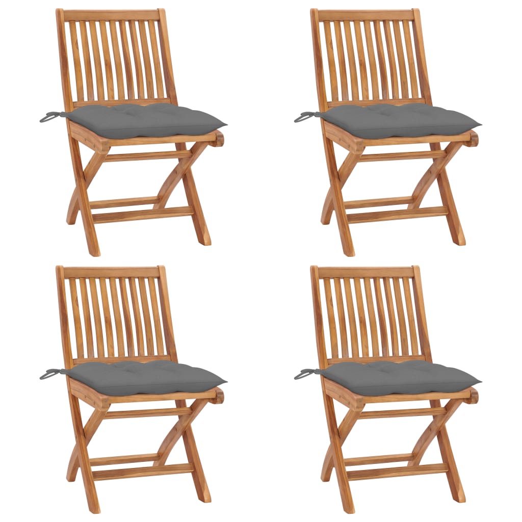 Gartenstühle 2 Stk. Mit En Kissen Massivholz Teak