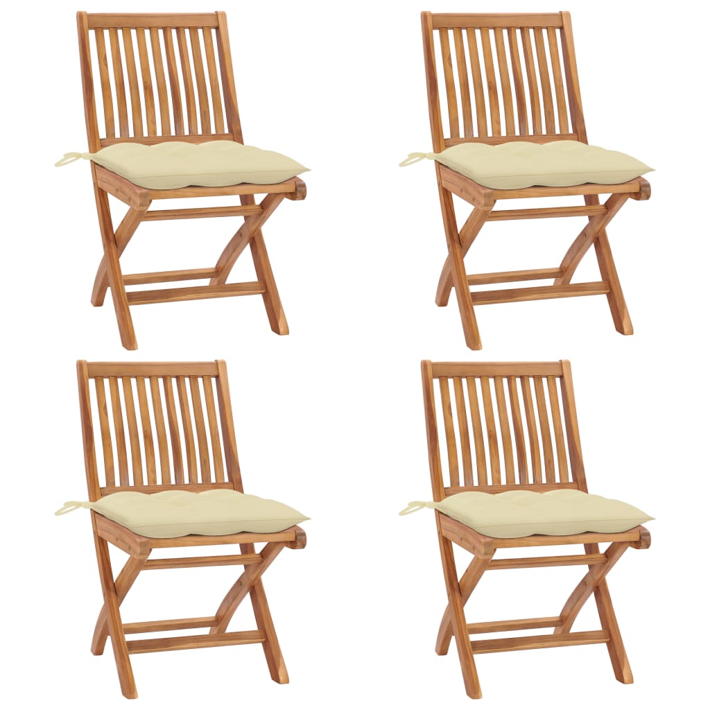 Gartenstühle 2 Stk. Mit En Kissen Massivholz Teak