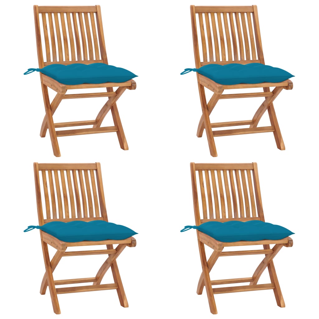 Gartenstühle 2 Stk. Mit En Kissen Massivholz Teak