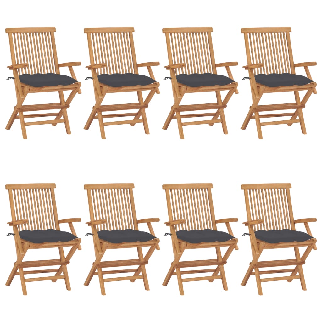 Gartenstühle Mit En Kissen 8 Stk. Massivholz Teak